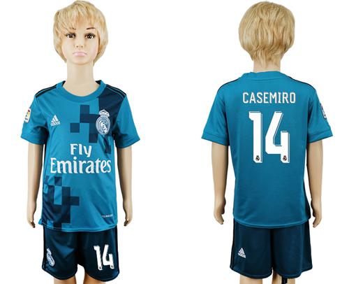 Real Madrid #14 Casemiro Sec Away Kid Soccer Club Jersey